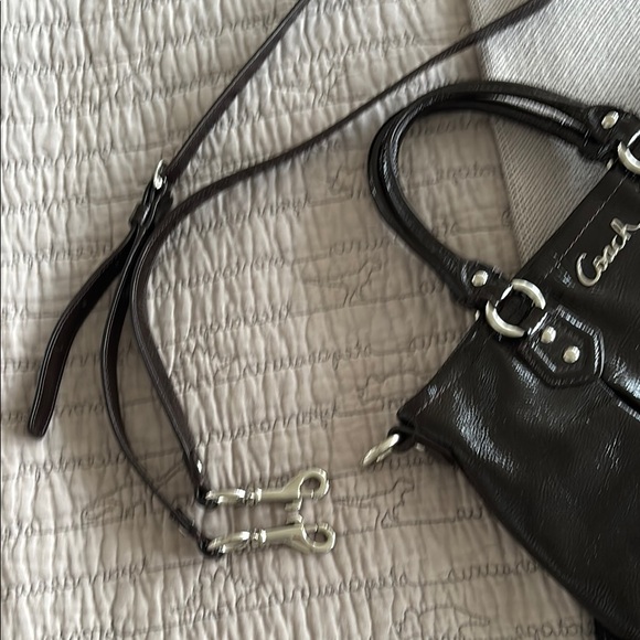 Brown Patent Leather Convertible Crossbody Bag - Picture 9 of 14